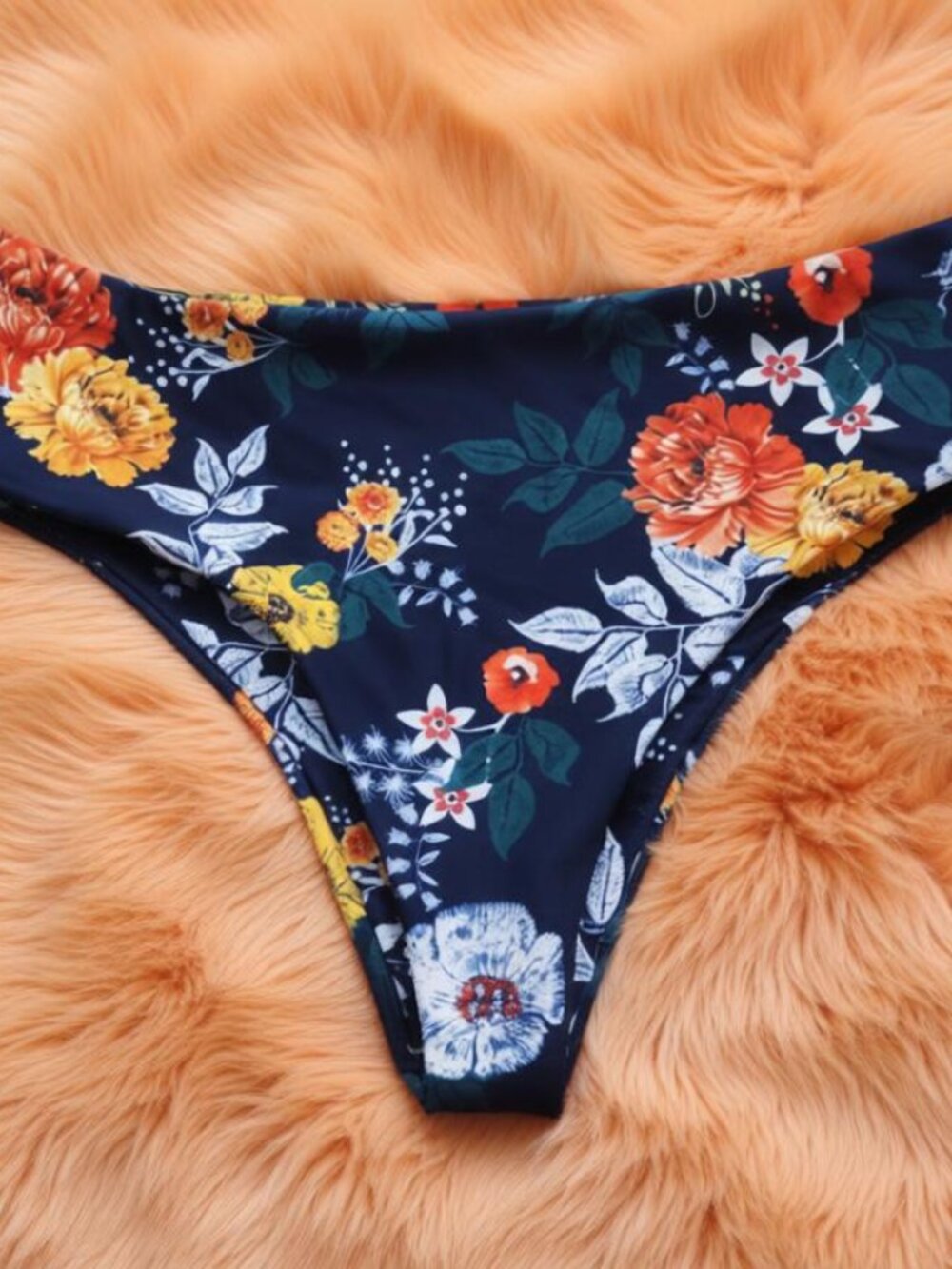 NEW M Women's Floral Bikini Bottom Bathing Suit Beach Swimsuit Swimming